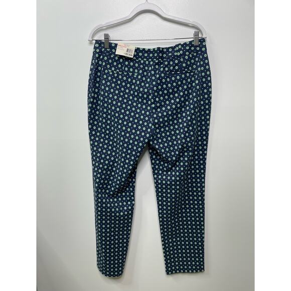 New Charter Club Tummy Slimming Leg Ankle Pants Blue Polka Dot AOP 10 Office - Picture 5 of 11